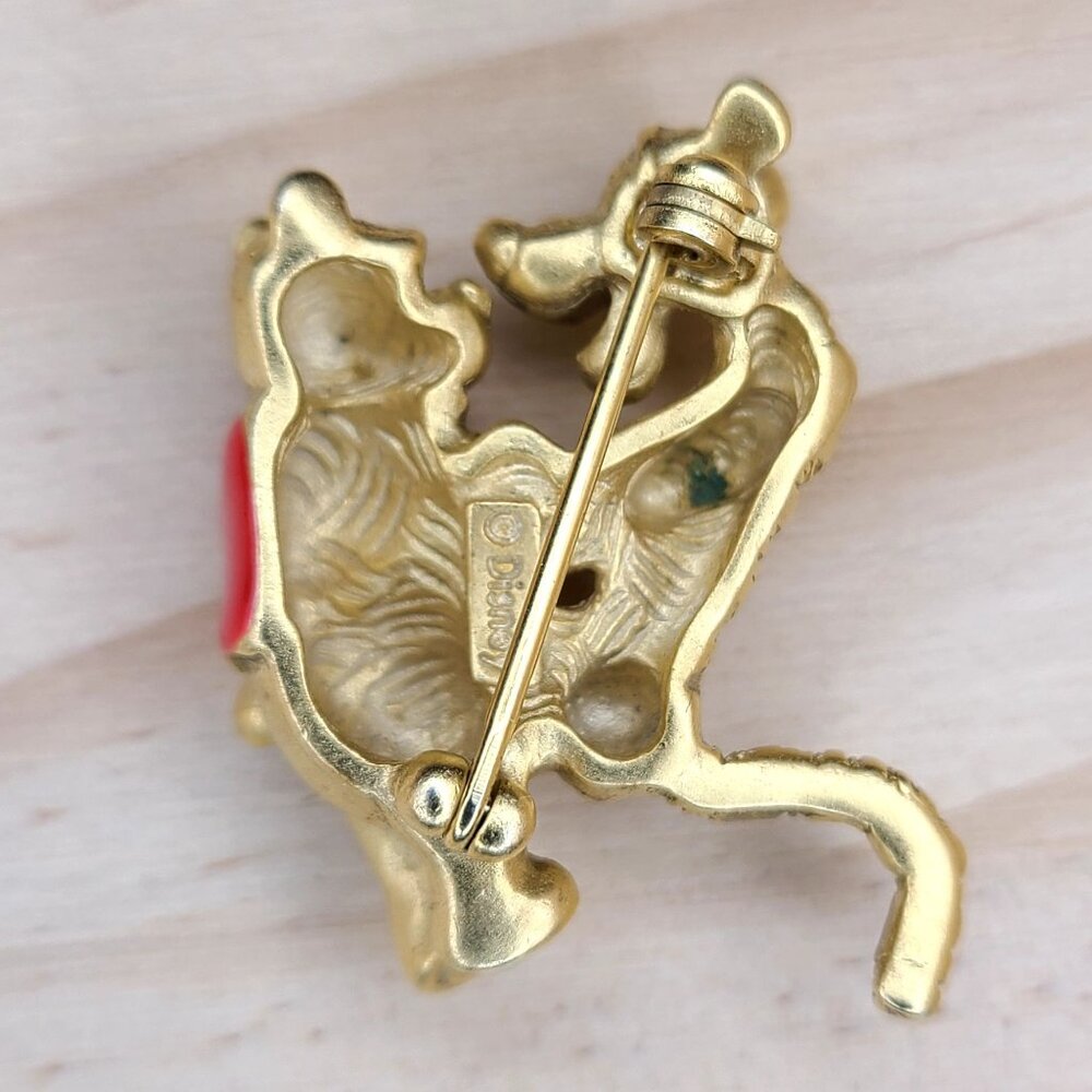 Disney Winnie The Pooh & Tigger Gold Tone Enamel Brooch Pin Vintage Signed - Picture 6 of 10
